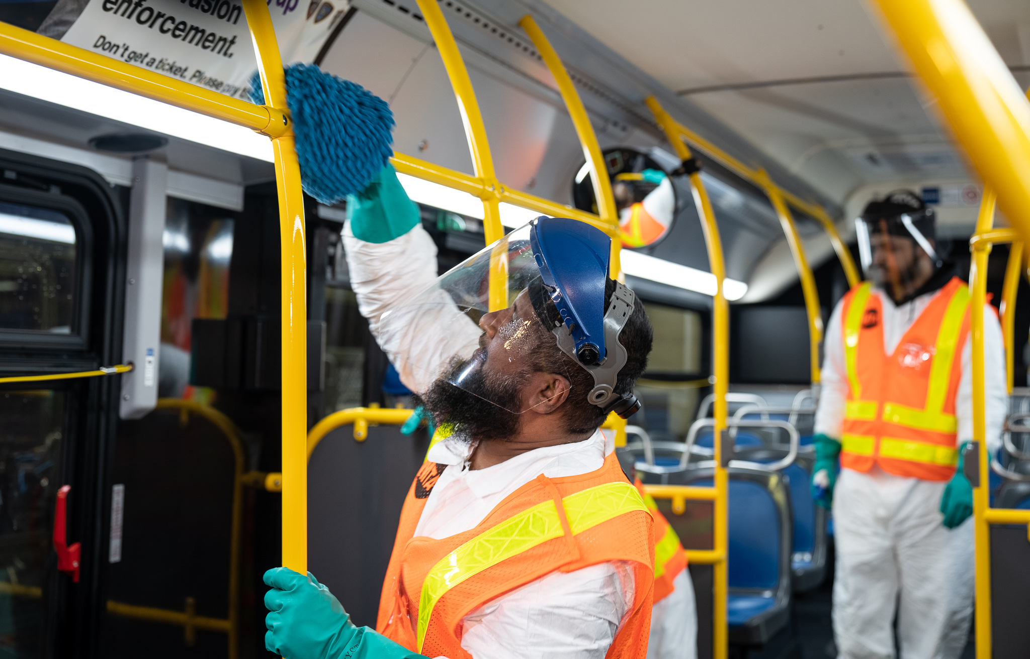 MTA New York City Transit Sanitizes Stations and Subway Cars