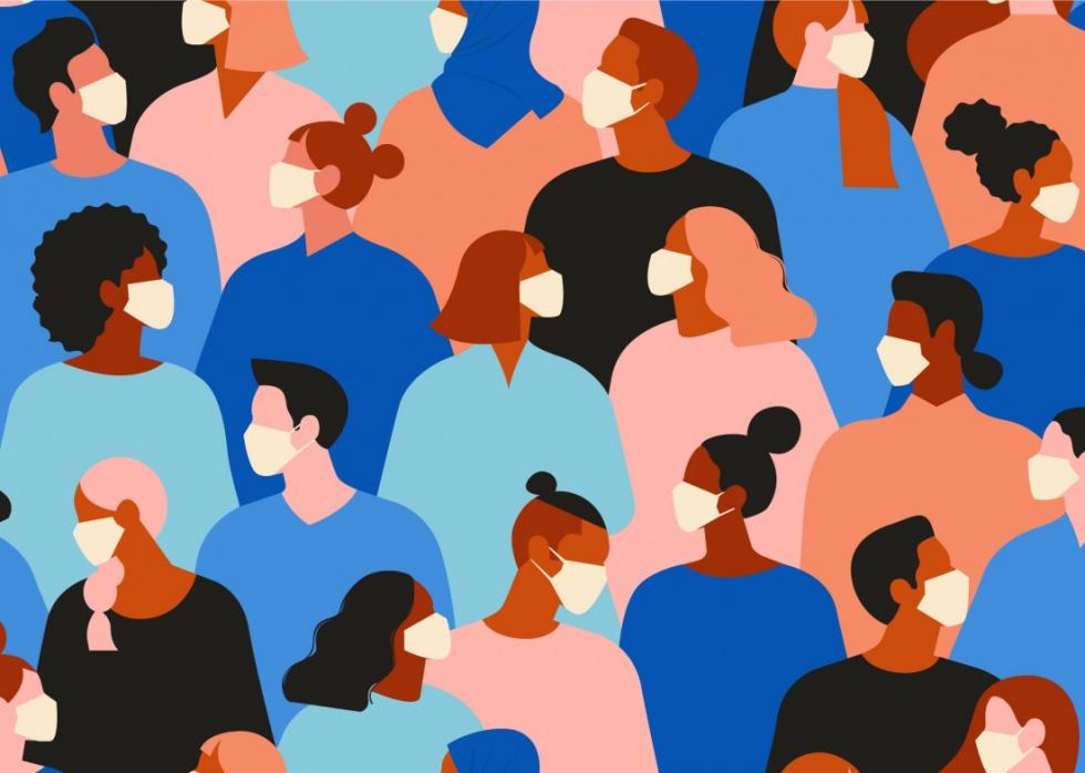 People in masks