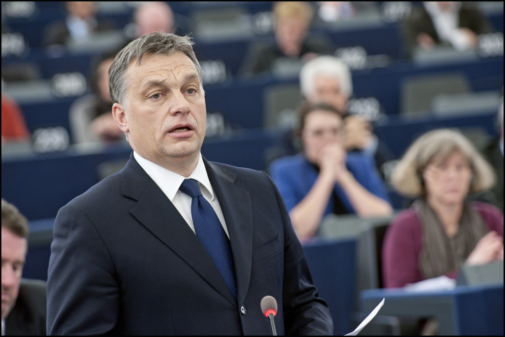 Victor Orban during EP debate on the political situation in Hungary Victor Orban during EP debate on the political situation in Hungary