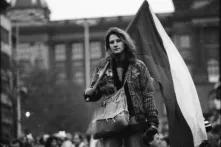 Demonstrants in Prague, 1989