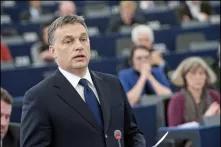 Victor Orban during EP debate on the political situation in Hungary