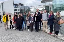 Participant of the study trip in front of the German Bundestag