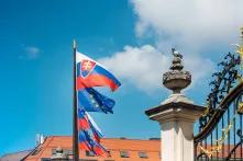 Slovakia flag in Bratislava City, Slovakia