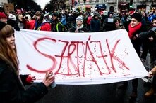 January 05, 2019: Hungary's anti-government protests and 'slave law' protests in Budapest, Hungary