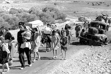 Arab Palestinian refugees fleeing Galilee in October-November 1948.