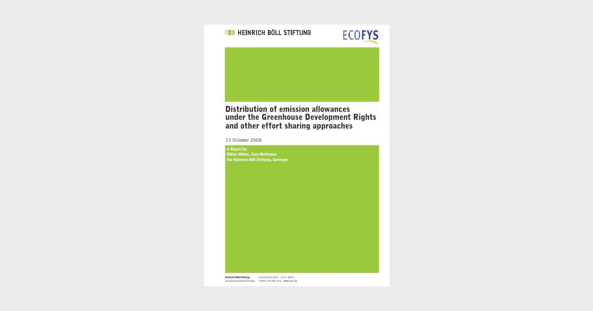 Distribution of emission allowances under the Greenhouse Development ...