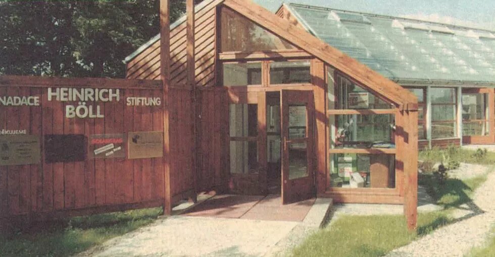 Solar-powered ecopavilion in Prague's Barrandov district, one of the most visible projects of Prague office in the 1990's.