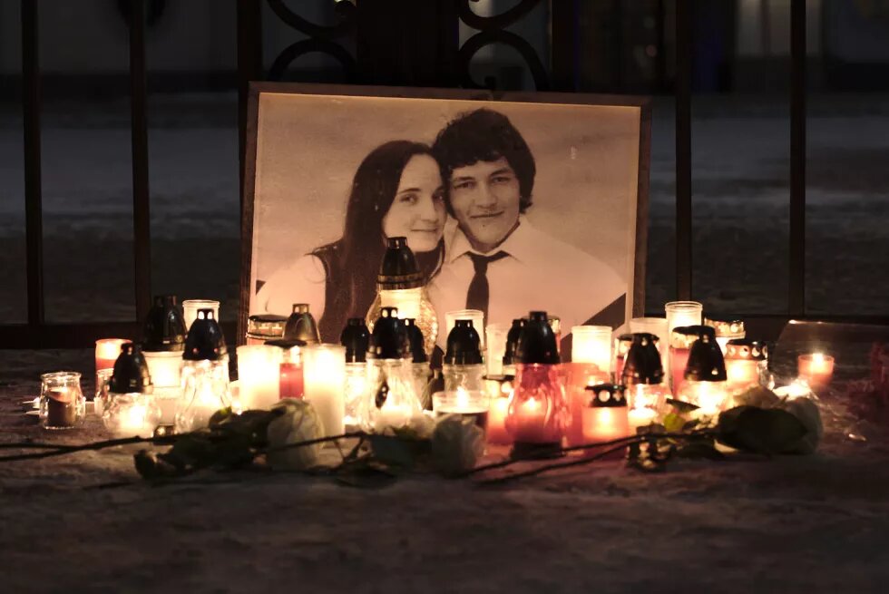 Demonstration in memory of murdered journalist Ján Kuciak and his fiancée Martina Kušnírová. Bratislava, March 2nd 2018.