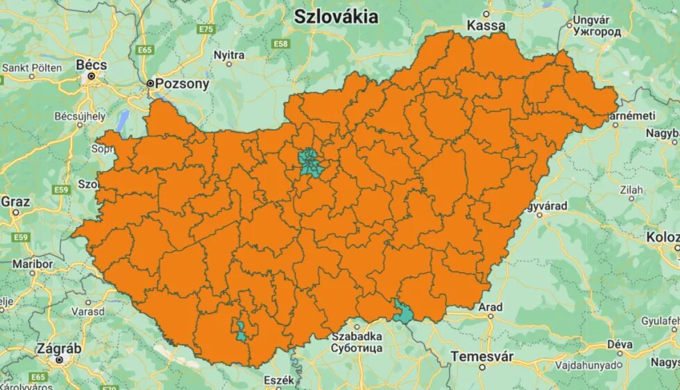 Results at the voting districts of Hungary in 2022