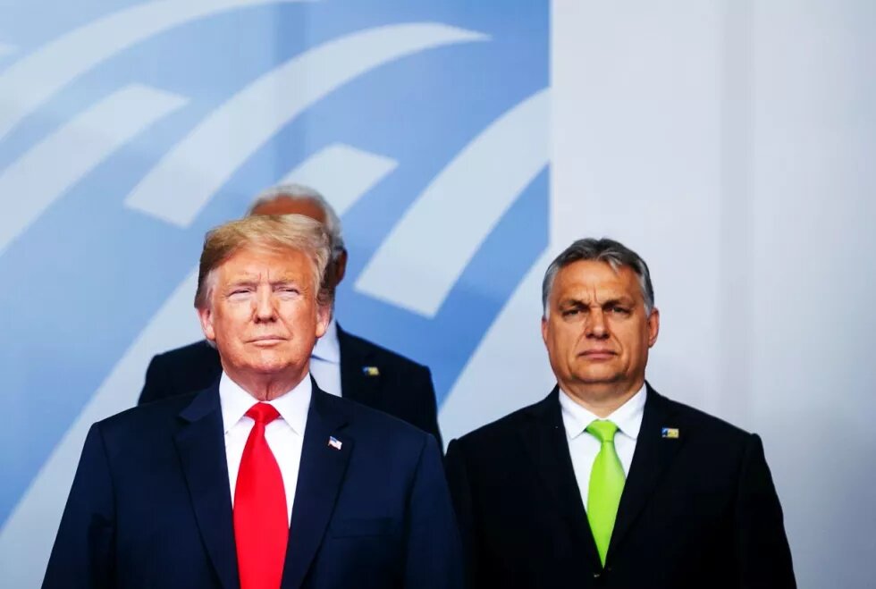 Donald Trump and Viktor Orbán side-by-side on the 2018 NATO Summit in Brussels