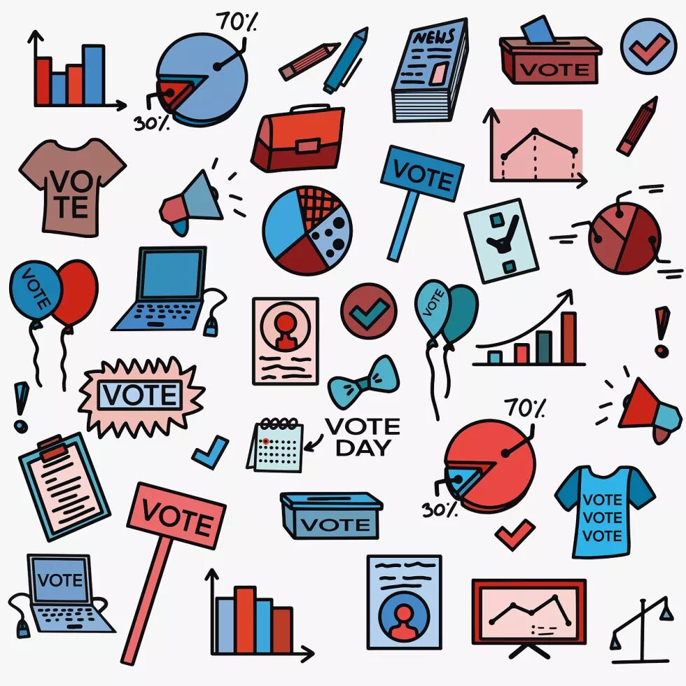 several small icons related to elections