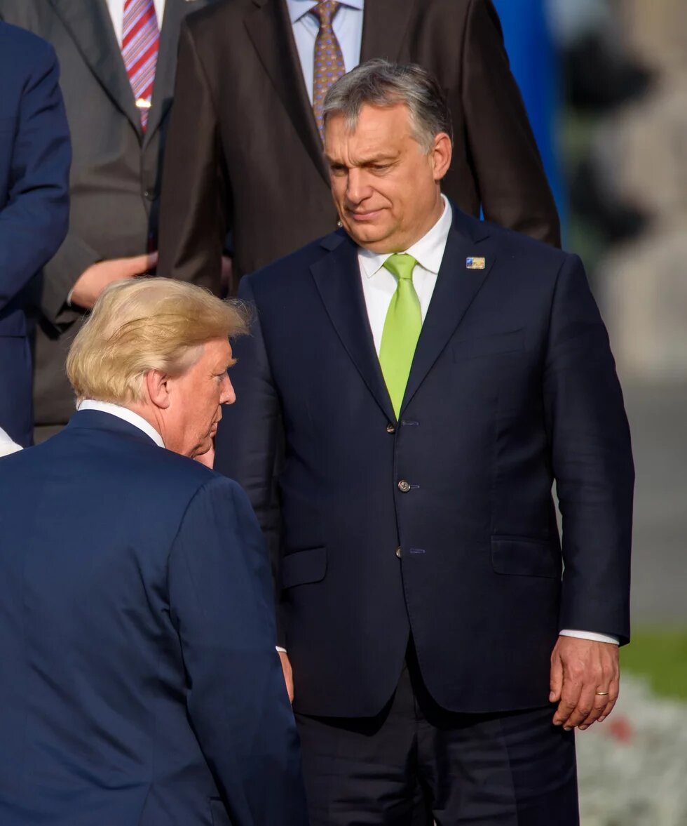 Donald Trump and Viktor Orban, World leaders arrives for Working dinner, during NATO (North Atlantic Treaty Organization) SUMMIT 2018 Donald Trump and Viktor Orban, World leaders arrives for Working dinner, during NATO (North Atlantic Treaty Organization) SUMMIT 2018