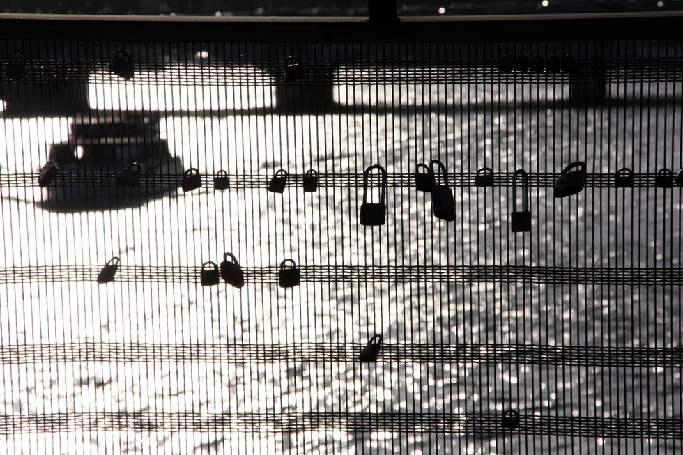 Locks above the river Seine