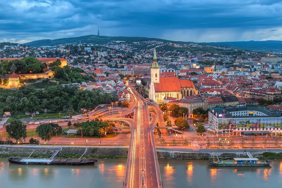 Center of Bratislava, capital of Slovakia.