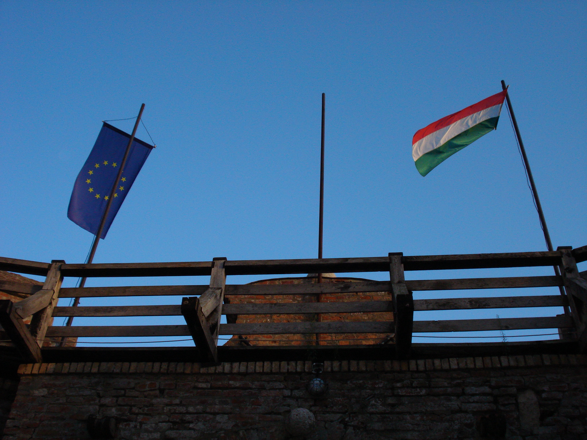EU - Hungary Photo of the uhngarian flag and the european flag